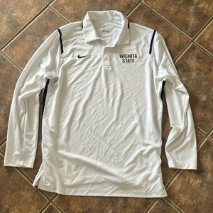 Nike White Wichita State Long-Sleeve Polo